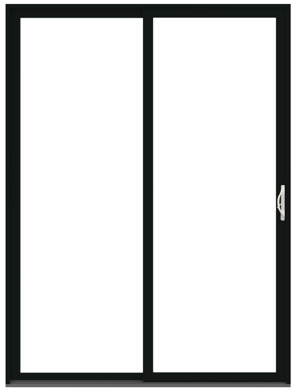 interior andersen gliding patio door with black trim