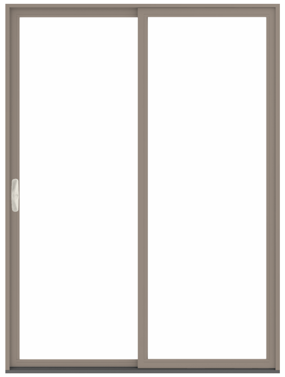 exterior andersen gliding patio door with sandtone trim
