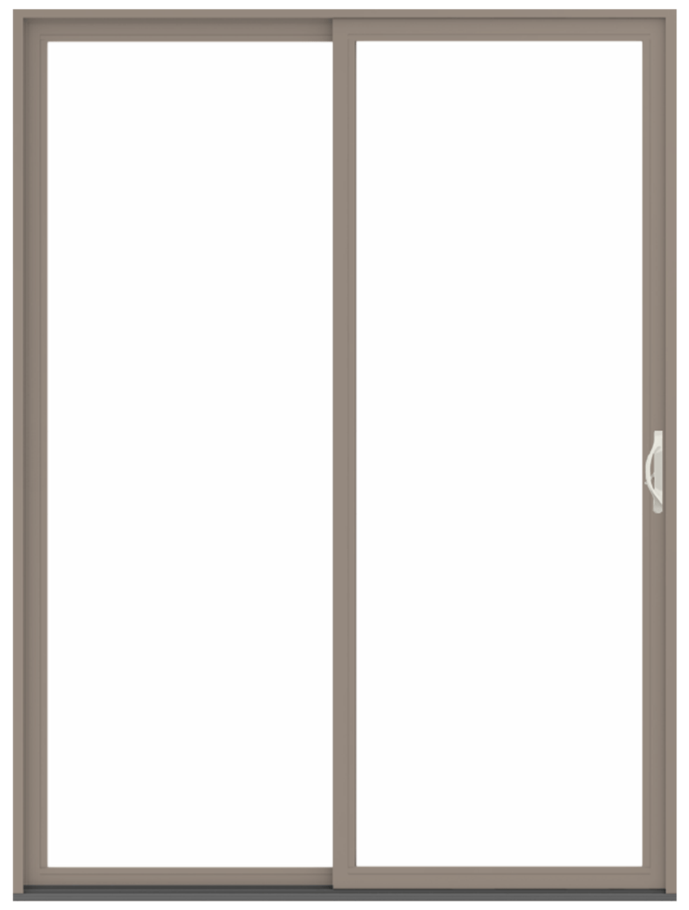 interior andersen gliding patio door with sandtone trim