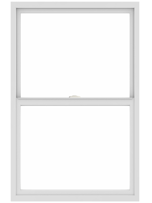 andersen 100 series single-hung window with white trim