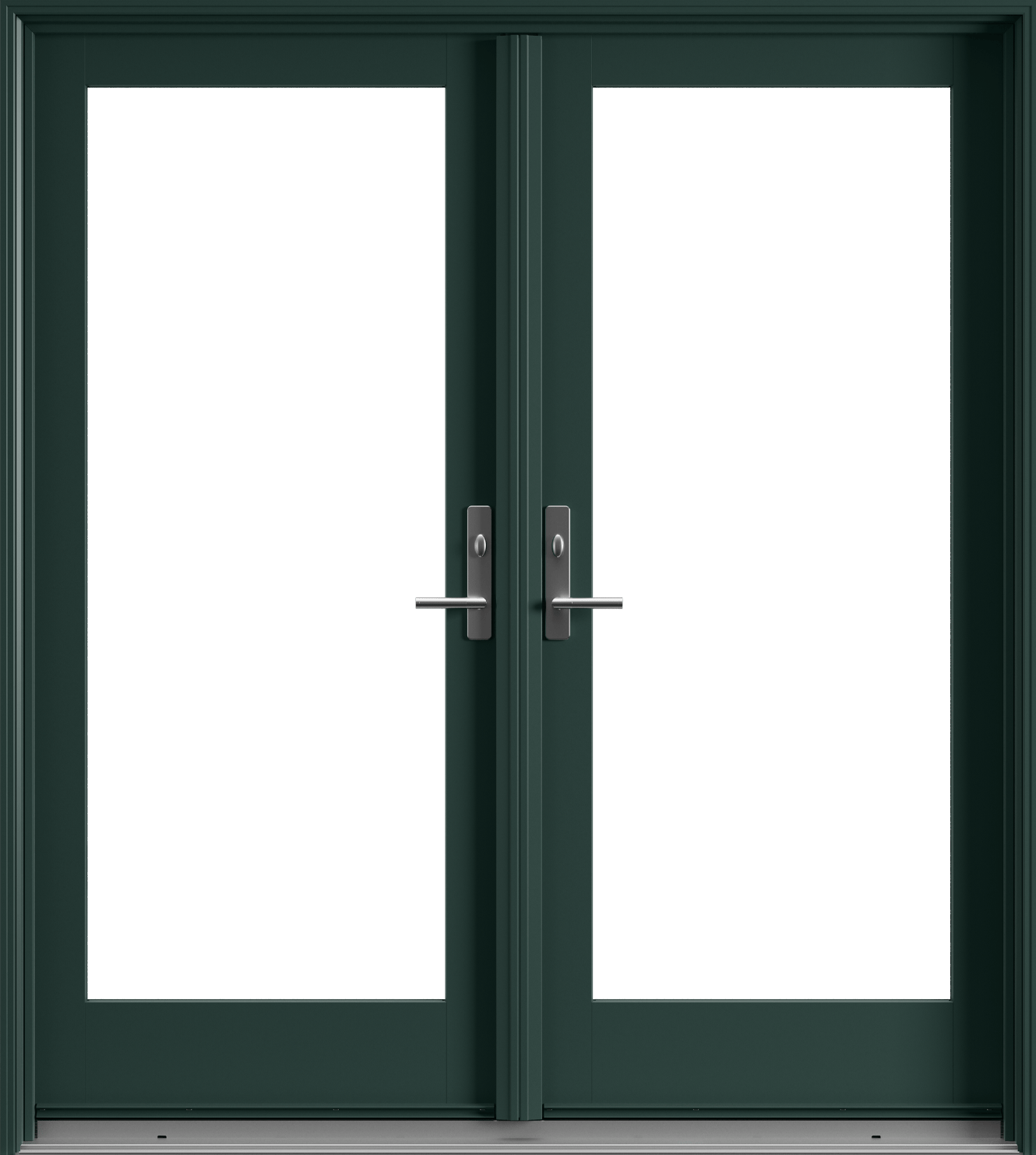 andersen 400 series hinged patio door in forest green exterior