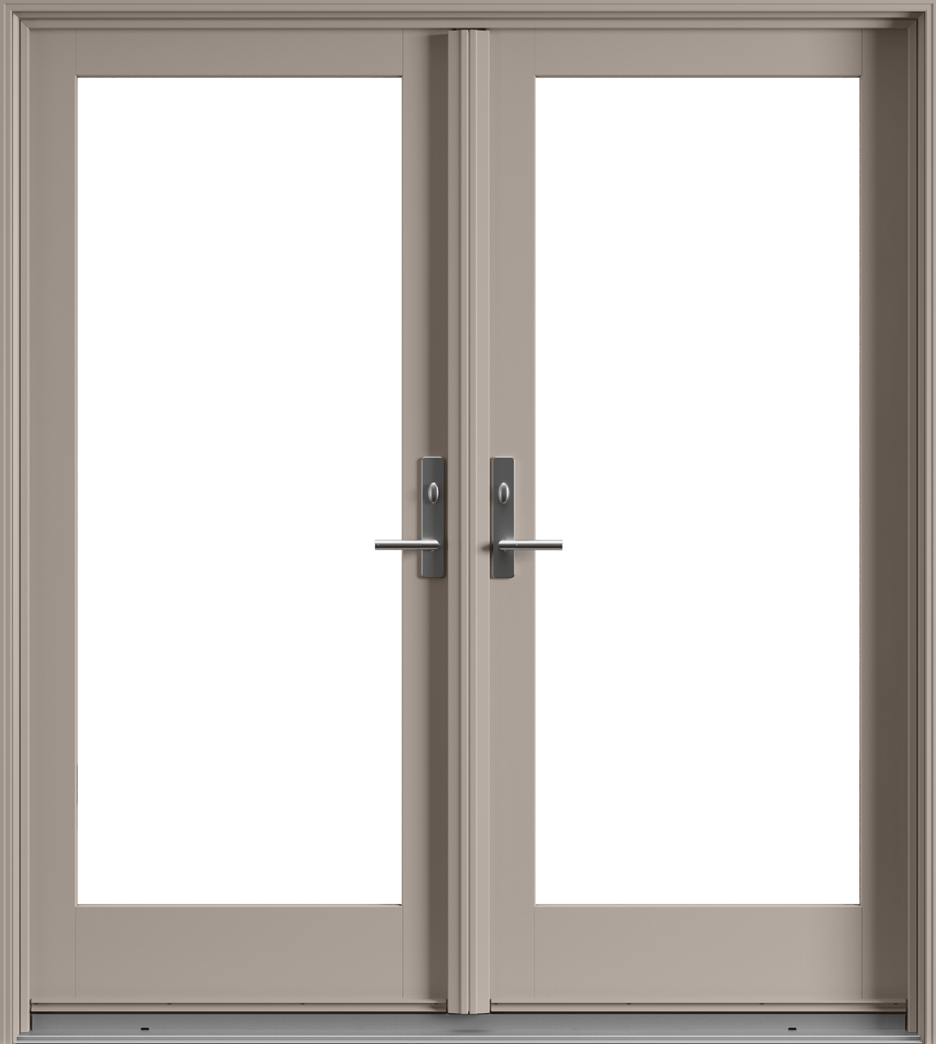 andersen 400 series hinged patio door in sandstone exterior