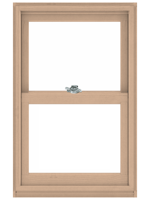 A series double hung andersen window in color maple