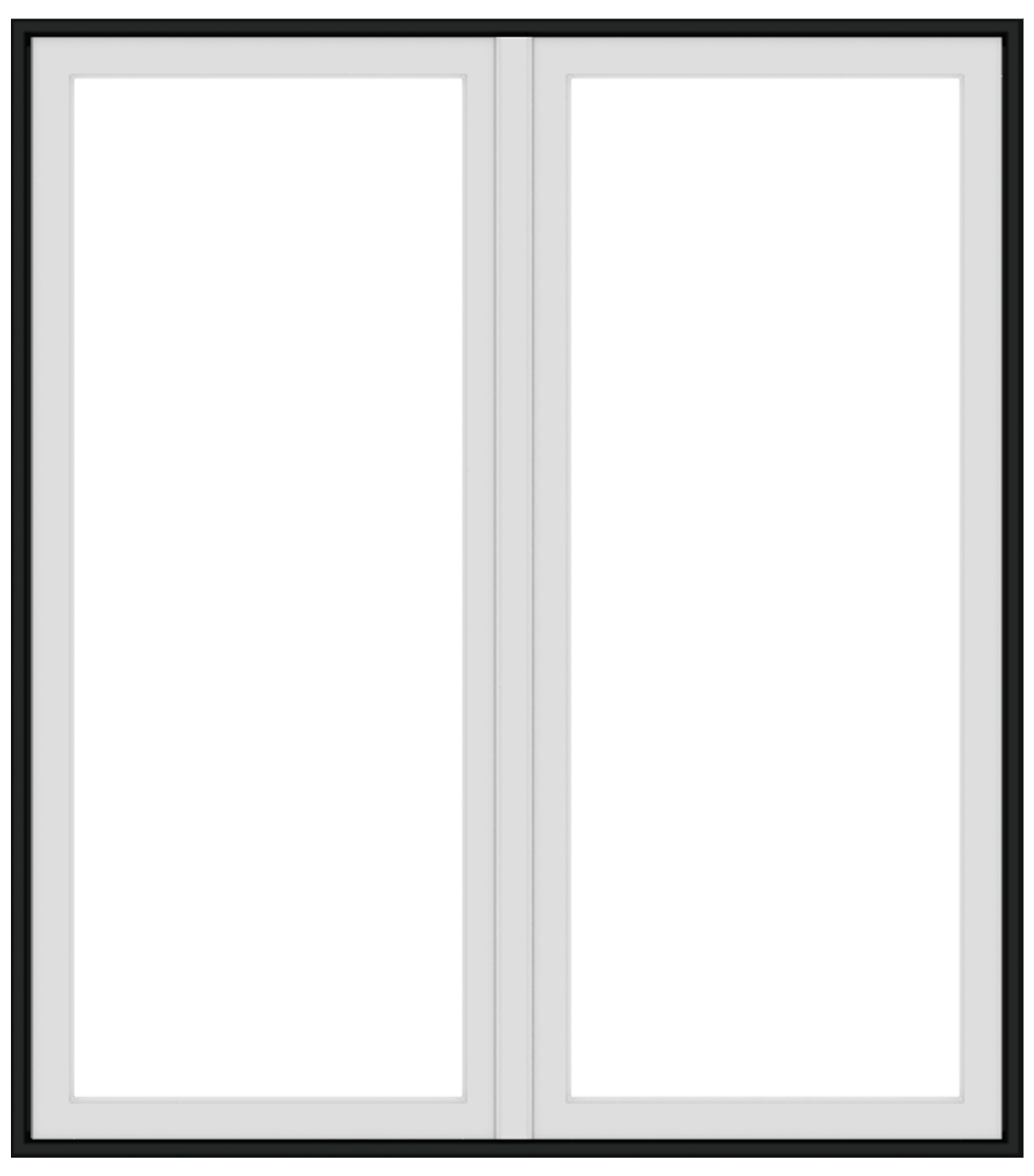 andersen e series french casement window with black trim