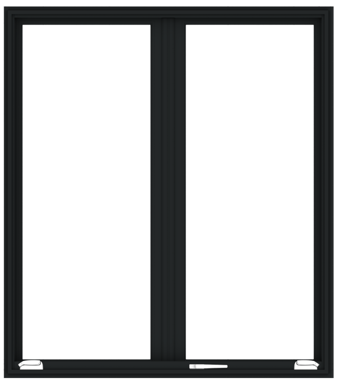 andersen e series french casement window with black trim