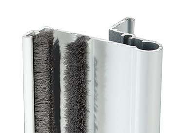 cut out close up view of andersen storm door weatherstripping