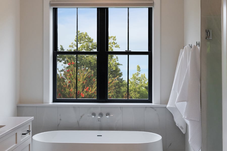 100 Series Double-hung window in bathroom